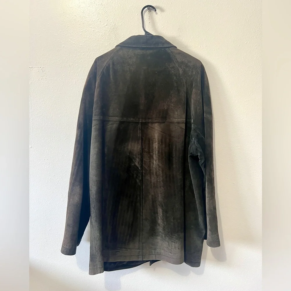 Newport Harbor Men's Vintage Genuine Suede Trench Jacket - XL